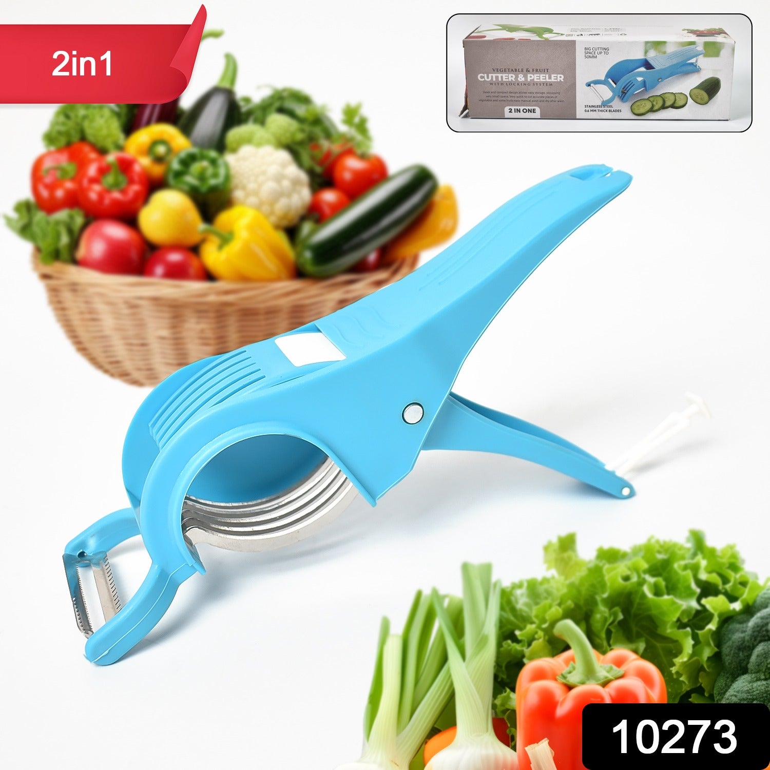 2 In 1 Vegetable   Fruit Multi Cutter 5 Blade Vegetable Cutter With Peeler (1 Pc  Multicolor) 2 In 1 Vegetable   Fruit Multi Cutter 5 Blade Vegetable Cutter With Peeler (1 Pc  Multicolor)